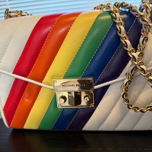 Michael Kors Multicolor Stripe Quilted Shoulder Bag